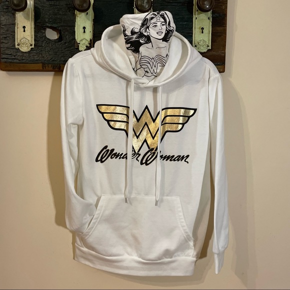 Mad Engine Wonder Woman Hoodie Sweatshirt with Built-in Turtleneck Collar - Picture 4 of 15